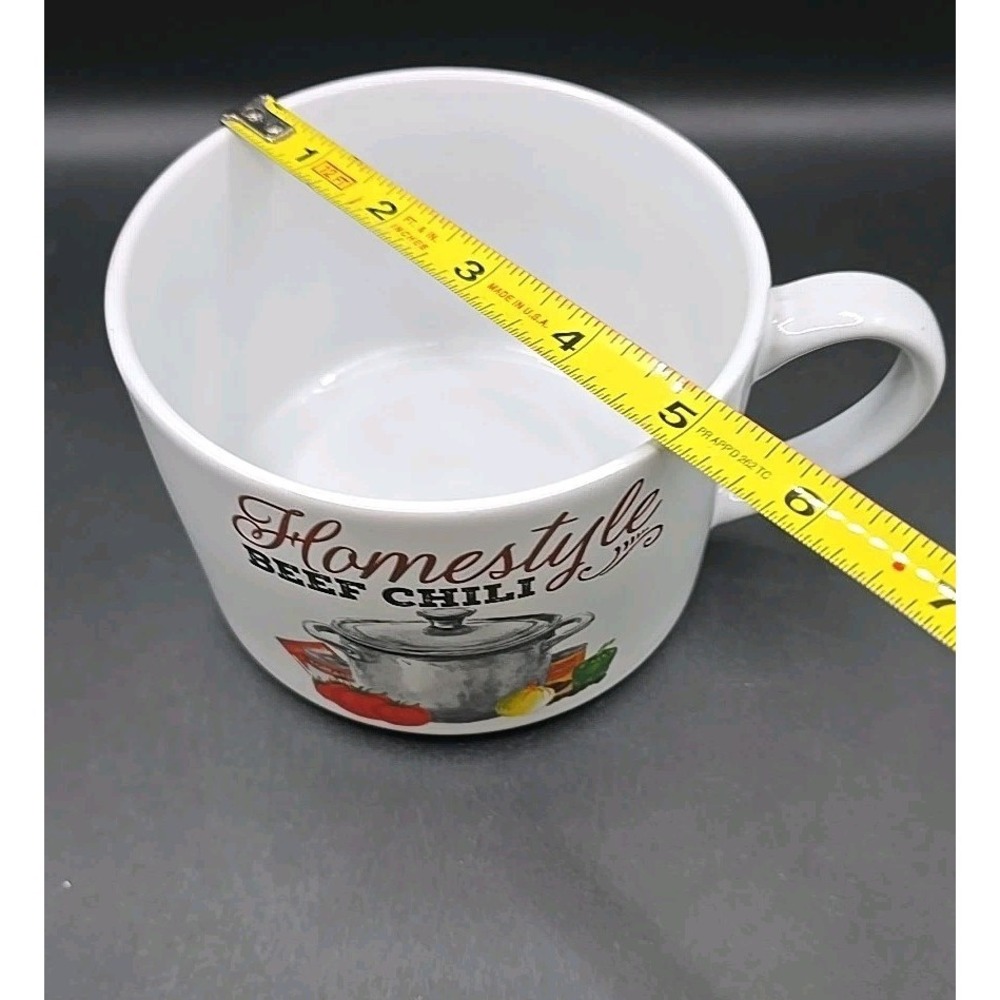 Homestyle Beef Chili BOWL/MUG WITH RECIPE 24 Ounce, NEW - Picture 3 of 4